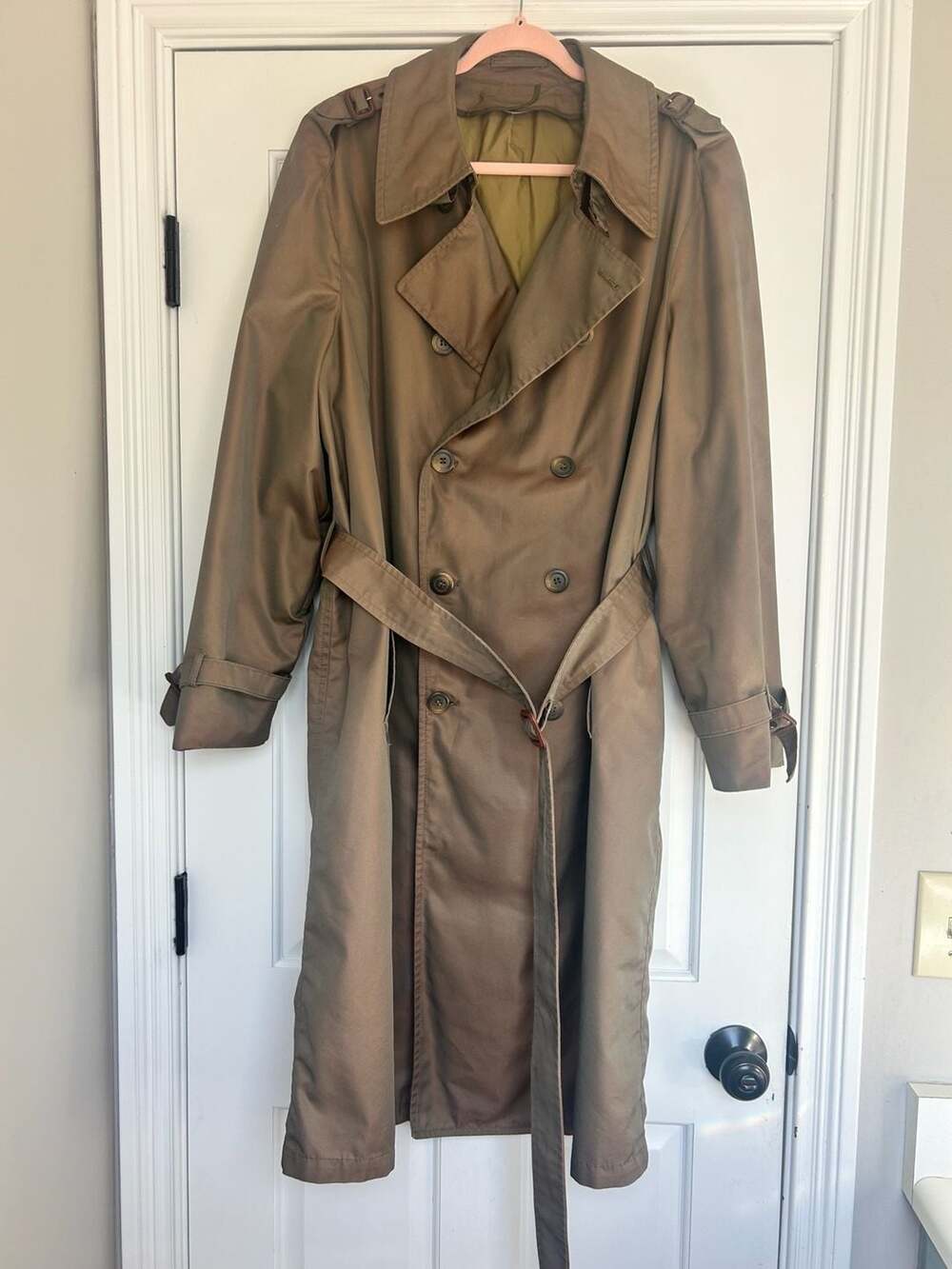 Vintage London Fog Men's Trench Coat with St. Ives Cloth Wool Blend Liner 44R